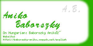 aniko baborszky business card